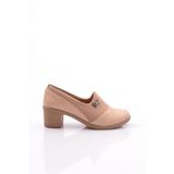 DGN Kadın Topuklu Ayakkabı, Bej Kroko, 37 Numara, 23031-2537