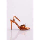 DGN Kadın Topuklu Ayakkabı, Turuncu Metalik, 39 Numara, 1065-2125