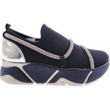 DGN M600-23Y Kadin Strech Taşli Ip Detayli Mega Kalin Taban Sneakers Ayakkabi - Siyah - Altın