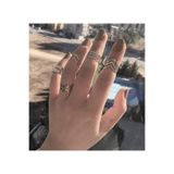 Dgn Shoping Kadın 5 Li Gümüş Vintage Eklem Yüzük Seti Ayarlanabilir