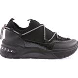 DGN X29-1720-23Y Kadin Kalin Taban Fileli Lastik Ip Detayli Sneakers Ayakkabi - Siyah