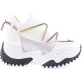 DGN Z94 23Y Kadin Mega Kalin Taban Simli Ip Detayli Sneakers Ayakkabi - Beyaz