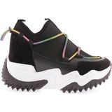 Dgnkadın Mega Kalın Taban Simli İp Detaylı Sneakers Ayakkabı Siyah 361052831
