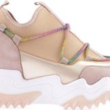 Dgnkadın Mega Kalın Taban Simli İp Detaylı Sneakers Ayakkabı Ten 361052831