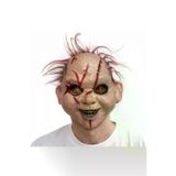 DGY STORE EmrK75T97849 Saçlı Chucky Korku Maskesi – Gerçekçi Dikişli Ve Detaylı Maske