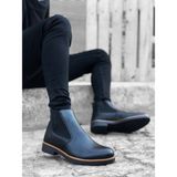 Dh Shoes BA0058 Chelsea Bağcıksız Lastikli Siyah Erkek Yarım Bilek Bot - 024-Siyah