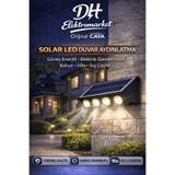 DHELEKTROMARKET CATA CT-8010 Solar LED Aplik 20W Gün Işığı 3200K Bahçe Dış Cephe Duvar Aydınlatma Güneş Enerjili