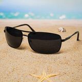 Di Caprio DC2022BLACK Siyah Metal Oval Polarize Camlı Erkek Güneş Gözlüğü
