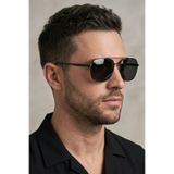 Di Caprio Siyah Geometrik Kare Aviator Polarize Camlı Erkek Güneş Gözlüğü