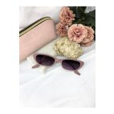 Di Caprio Tery Cat Eye Vintage Retro Kemik Mor Lila Kadın Güneş Gözlüğü