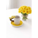 Dİ TAZZA Di TAZZA_El_Yapımı_iki kişilik dört parça Sarı_PAPATYA_100ml KAHVE FİNCANI