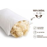 di Tubina %100 Doğal Yün Dolgulu 2’li Yastık Seti – 50X70 Cm, 1250 gr Premium Uyku Konforu - 50 × 70 cm - Beyaz