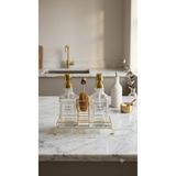 Dia 2”li Gold Sıvı Sabunluk Seti & Metal Standlı / 500 ML Mutfak Organizeri