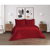 DİA BELLA Kalp Desenli 3parça Yatak Örtüsü - Kırmızı - 240 x 250 cm