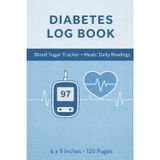 Diabetes Log Book: Blood Sugar Tracker for Daily Glucose Readings, Meals & Notes: Simple Diabetes Journal for Tracking Blood Sugar Before & After Meals, Weight & Daily Patterns