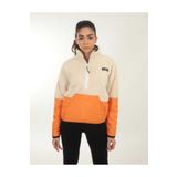 Diadora Colorblock W 1/2 Zip Sherpa Jacket Krem Renk Kadın Yarım Fermuarlı Üst