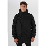 Diadora Forza Anorak Siyah Renkli Düz Desenli Uzun Mont