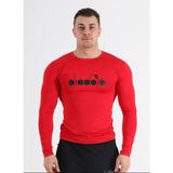 Diadora Soloben - Erkek Kırmızı Uzun Kollu Spor T-Shirt - Tsrt-Zn - 2XL