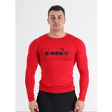 Diadora Soloben - Erkek Kırmızı Uzun Kollu Spor T-Shirt - Tsrt-Zn