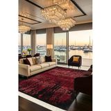 Diamente Dm004j Siyah Kırmızı Modern Klasik Desen 100 Tarak Bambu Viskon Halı İpek Serisi 100 X 200 Kırmızı