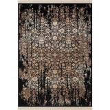 Diamente Dm004s Siyah Bej Modern Klasik Desen 100 Tarak Bambu Viskon Halı İpek Serisi 100 X 300 Sıyah Bej
