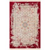Diamente Dm005j Krem Kırmızı Çerçeveli Halı Modern Klasik Desen 100 Tarak Bambu Viskon İpek Serisi 200 X 290 Kırımız Krem