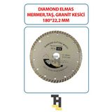 Dıamond Elmas Mermer, Taş, Granit Kesici, Ağız 180 Mm X 22,2 Mm Spiral