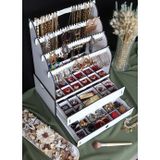 Diamond Large Organizer Kozmetik Makyaj Kolye Küpe Yüzük Takı Kutusu Düzenleyici Beyaz