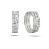 Diamond Model 3 Sira Yarimtur Halka Kadin Gumus Kupe 16 Mm