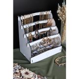 Diamond Small Organizer Kozmetik Makyaj Kolye Küpe Yüzük Takı Kutusu Düzenleyici Beyaz