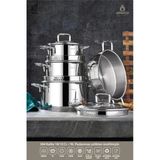 Diamond Strainer 8 Parça Süzgeçli Cam Kapaklı Çelik Tencere Seti