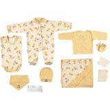 Diamondstar %100 Organik Pamuk Bebek Takımı Hastane Çıkışı Yenidoğan Set 10 Parça - 0 - 3 Ay - Sarı