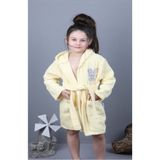 Diamondstar Kapüşonlu Çocuk Bornoz %100 Pamuk Kız Erkek Bebek Çocuk Bornozu - Krem - 1 - 2 Yaş