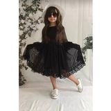Diamondstar Kız Çocuk Parti Kıyafeti Dogum Günü ve Gösteri Kostümü Elbisesi 2/13 Yaş - Siyah