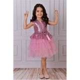 Diamondstar Kız Çocuk Tüllü Abiye Parti Ve Doğum Günü Elbise 1/10 yaş - 9 Yaş - Açık Pembe