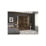Dian Mobilya Bronz Cam Gardırop 4 Kapılı İçi MDF