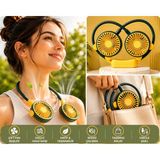 Diandi Boyunluk Mini Fan, 2 Kademeli, Usb li ve Şarj Edilebilir, - Haki