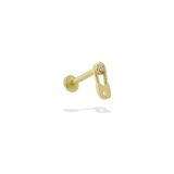 Dianora Piercing 14 Ayar Altın Taşlı Çengelli İğne Minimal Tragus Piercing