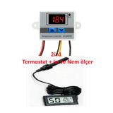 diasithalat W3001 220v Termostat + Nem Ölçer, Higrometre, Kuluçka Seti, Kuluçka Makinesi