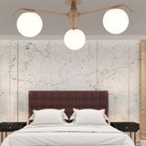 Diaspor 3'lü Eskitme Beyaz Camlı Modern Plafonyer Genç Odası Yatak Odası Retro Salon Avize Beyaz