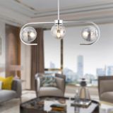 Diaspor 3lü Krom Füme Camlı Modern Sarkıt Genç Odası Yatak odası Retro Salon Avize