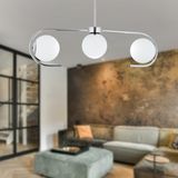 Diaspor 3Lu Sirali Krom Beyaz Camli Modern Sarkit Genc Odasi Yatak Odasi Retro Salon Avize