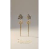 DİAVENTA TAKI VE AKSESUAR Çelik Sallantılı Küpe Çiçek Çelik Küpe 3+4-7cm