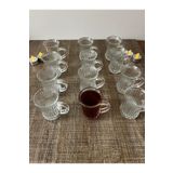 DİBA AVM 12 adet Cam Çay Bardağı kulplu Çay Fincanı Kulplu Çay Fincan Bardak 12 li 130 ml