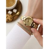 Dice Kayek Premium Vintage Kadın Kol Saati Gold Çelik Kordon 5 Atm Su Geçirmez Bileklik Hediyeli G25 - Standart