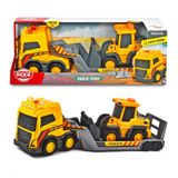 Dickie, 203725008, Volvo Kamyon Ekibi, Römorklu Kamyon 32 cm, Tekerlekli Yükleyici 9 cm, Şantiye, Kürekli, Tır, Işık ve Ses Efektli, Volvo Truck Team