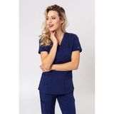 Dickies Balance DKE870 Kadın Scrubs Üstü – Ithal, V Yaka, 2 Yönlü Esnek, Çağdaş Kesim Doktor / Hemşire Forması - Lacivert - XL