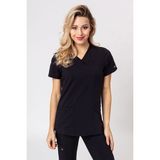 Dickies Balance DKE870 Kadın Scrubs Üstü – Ithal, V Yaka, 2 Yönlü Esnek, Çağdaş Kesim Doktor / Hemşire Forması - Siyah - XL