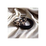 diclecollection 2li Dolgulu Kadife Taç Toka Seti (Leopar-Siyah) Çok Renkli