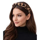 diclecollection Dolgulu Leopar Desen Kadife Taç Toka/Bombeli Kadife Taç Toka/Saç Aksesuarı Çok Renkli